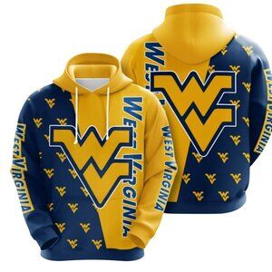 West Virginia Mountaineer Football Team NCAA 3D All Over Print Hoodie Size 2XL